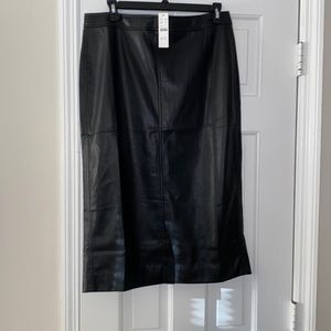 J. Crew faux leather pencil midi-skirt